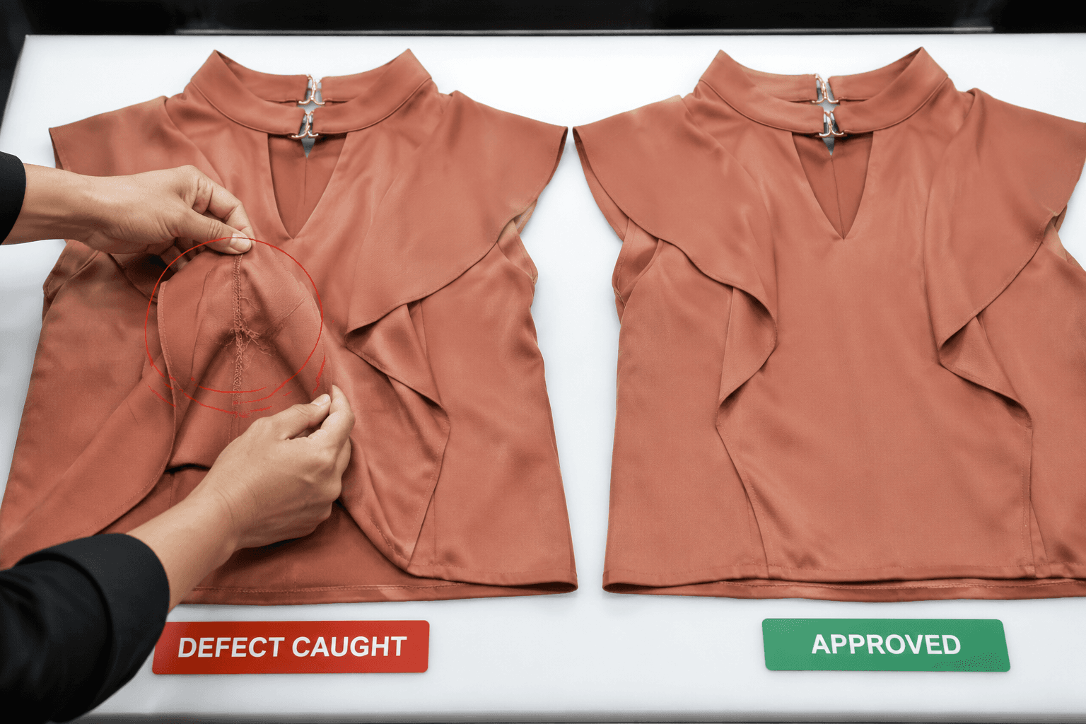 AI reference — defect catch comparison. Replace with real QC footage.